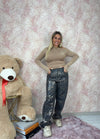 JEANS SPALMATO ORO